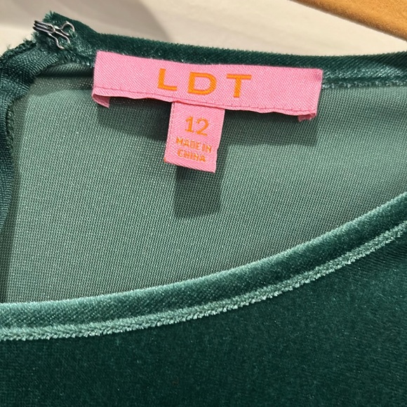 NWT LDT Velvet Tie Front Dress.  Size 12 - Picture 3 of 4